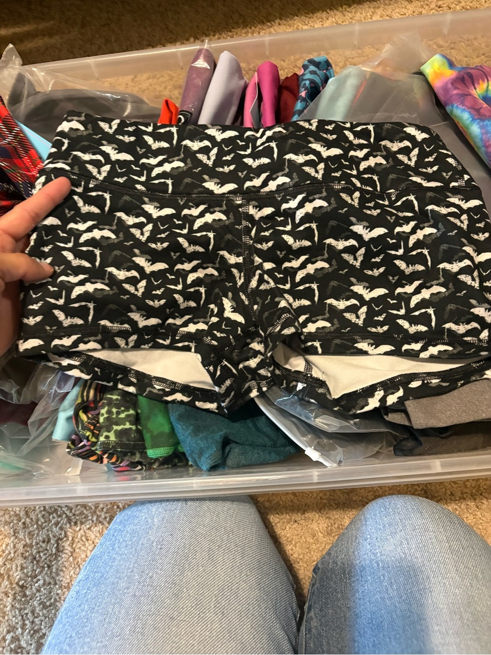 Fleo Black Shorts with White Bat Print